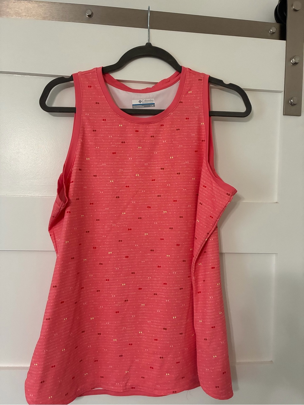 Columbia Coral Pink Tank Top with Subtle Dot Accents